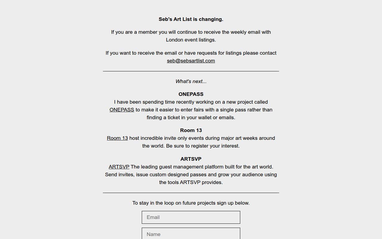 Seb's Art List